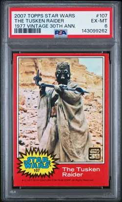 2007 TOPPS STAR WARS 1977 VINTAGE 30TH ANV STAMPED CARD THE TUSKEN RAIDER PSA 6 - Image 1