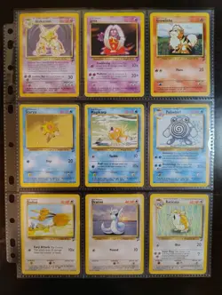 9 Vintage Pokemon Card Lot Base Set 2 Binder Page - Image 1