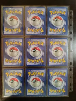 9 Vintage Pokemon Card Lot Base Set 2 Binder Page - Image 2