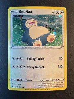 Snorlax - SWSH032 Black Star Promo - Partial Corner SWIRL Pokemon Card - LP - Image 3