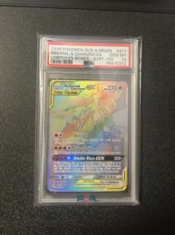 Reshiram & Charizard GX 217/214 Unbroken Bonds PSA 10 GEM MINT Pokemon Card - Image 1