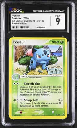 CGC 9 Ivysaur 2006 EX Crystal Guardians 35/100 Reverse Holo STAMPED Pokemon Card - Image 1