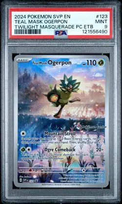 Teal Mask Ogerpon Pokemon Center 123 Twilight Masquerade Card English PSA 9 - Image 1