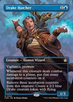 MTG Drake Hatcher Borderless ** Foundations ** English - Image 1