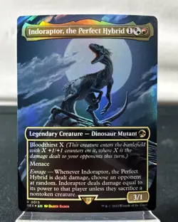 Magic The Gathering (MTG) Indoraptor, the Perfect Hybrid (Borderless Foil) - Image 1