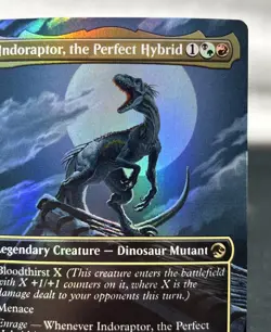 Magic The Gathering (MTG) Indoraptor, the Perfect Hybrid (Borderless Foil) - Image 4