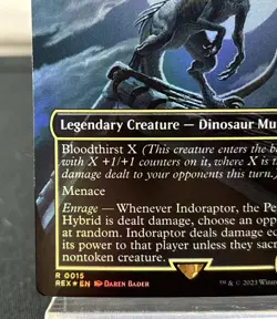 Magic The Gathering (MTG) Indoraptor, the Perfect Hybrid (Borderless Foil) - Image 5