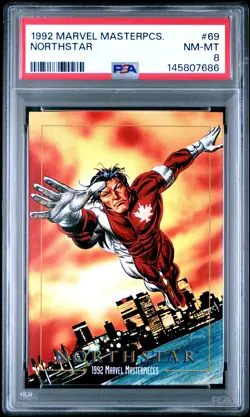 1992 MARVEL MASTERPIECES #69 NORTHSTAR PSA 8 - Image 1