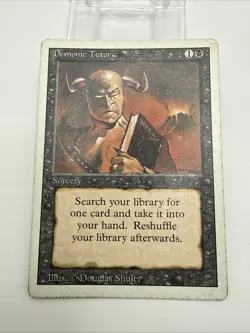 Demonic Tutor – Revised Edition (1994) – MTG Black Sorcery – Vintage - Played ++ - Image 2