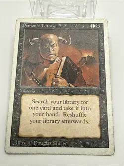 Demonic Tutor – Revised Edition (1994) – MTG Black Sorcery – Vintage - Played ++ - Image 3