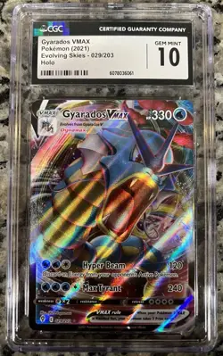 2021 POKEMON SWSH EVOLVING SKIES #029/203 GYARADOS VMAX FULL ART CGC 10 - Image 1