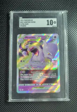 2022 Pokemon Go Mewtwo Vstar Ultra Rare Spanish SGC 10 - Image 1