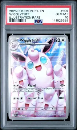 PSA 10 WIGGLYTUFF #105 ILLUSTRATION RARE 2025 POKEMON PFL EN PHANTASMAL FLAMES - Image 1
