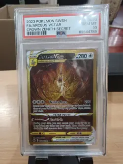 PSA 10 - Arceus VSTAR GG70/GG70 - Crown Zenith Gold Secret Rare Pokemon 2023 - Image 1