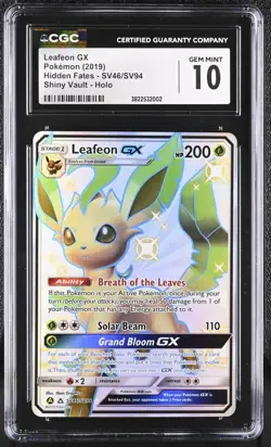 Pokemon Leafeon GX SV46/SV94 Hidden Fates Shiny Vault PSA CGC 10 Gem Mint! - Image 1