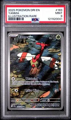 2025 POKEMON DRI EN-DESTINED RIVALS ILLUSTRATION RARE #183 YANMA PSA 9 - Image 1