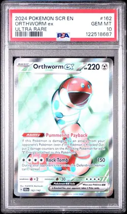 Orthworm EX Stellar Crown Ultra Rare Pokemon TCG Card 162/142 PSA 10 - Image 1