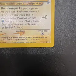 Pokemon Shining Raichu Neo Destiny 111/105 Secret Rare Holo 2000 Unlimited - Image 3