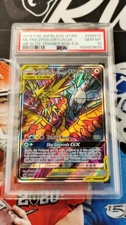 Moltres Zapdos Articuno GX PSA 10 GEM 2019 Pokemon Hidden Fates Black Star Promo - Image 1