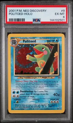 2001 POKEMON NEO DISCOVERY #8 POLITOED-HOLO PSA 6 - Image 1