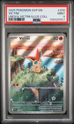 136925557 Victini 2025 Pokemon SV Unova Illustration Promo - SVP EN #208 PSA 9 - Image 1