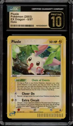 Pokemon Plusle EX Dragon Holo Rare #8 CGC 10 Pristine - Image 1