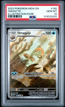 2023 POKEMON MEW EN-151 ILLUSTRATION RARE #180 OMANYTE PSA 10 - Image 1