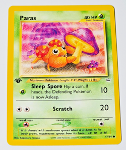 Pokemon Neo Revelation Paras 47/64 1st Edition WotC 2001 Vintage TCG Card - Image 3