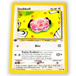 Pokemon Neo Revelation Snubbull 55/64 1st Edition WotC 2001 Vintage TCG Card - Image 1