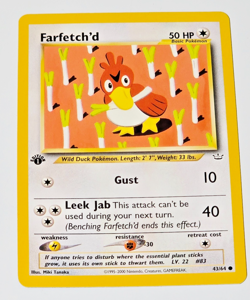 Pokemon Neo Revelation Farfetch’d 43/64 1st Edition WotC 2001 Vintage TCG Card - Image 3