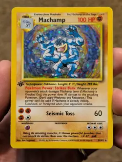 Pokemon TCG Machamp Base Set 8/102 Holo 1st Edition Holo Rare HP to MP - Image 1