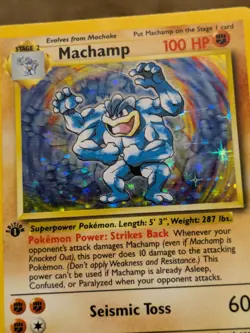 Pokemon TCG Machamp Base Set 8/102 Holo 1st Edition Holo Rare HP to MP - Image 4