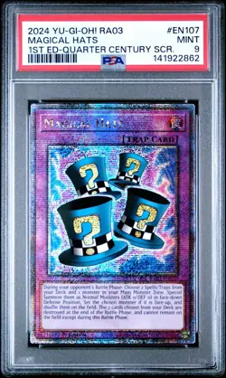 PSA 9 Magical Hats Quarter Century Secret Rare RA03-EN107 Yugioh Card Bonanza - Image 1