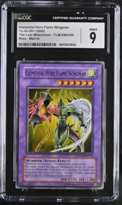 Elemental Hero Flame Wingman TLM-EN035K Mail-in Yu-gi-oh! CGC 9 Mint *002 - Image 1