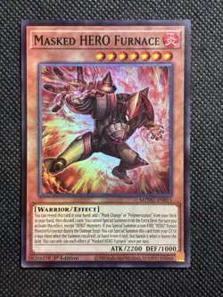 YuGiOh! - Masked HERO Furnace MZMU-EN015 Super Rare 1st Edition Near Mint - Image 1