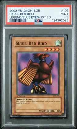 2002 YU-GI-OH! LOB-LEGEND OF BLUE EYES WHITE DRAGON 1ST ED SKULL RED BIRD PSA 9 - Image 1