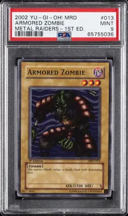 2002 YU-GI-OH! MRD-METAL RAIDERS 1ST ED #013 ARMORED ZOMBIE PSA 9 - Image 1