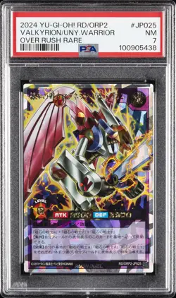 2024 YU-GI-OH! RUSH DUEL OVER RUSH RARE #JP025 VALKYRION THE UNITY WARRIOR PSA 7 - Image 1