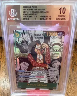 2026 ONE PIECE OP14 ENGLISH #119 DRACULE MIHAWK MANGA ART SEC BGS 10 PRISTINE - Image 1