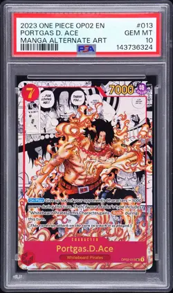 Portgas D. Ace OP02-013 Manga Alternate Art One Piece PSA 10 *324 - Image 1