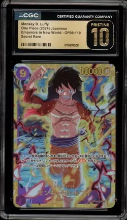 One Piece CCG Monkey.D.Luffy Emperors JPN Secret Rare OP09-119 CGC 10 Pristine - Image 1