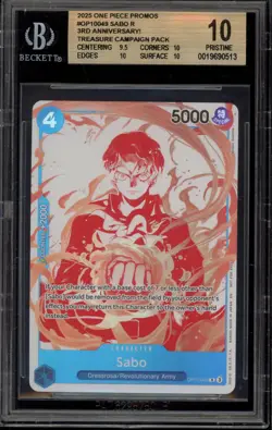 One Piece CCG Sabo 3rd Anniversary! Treasure Campaign Pk. Promo OP10-049 BGS 10 - Image 1