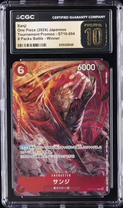 2024 ONE PIECE JPN TOURNAMENT PROMOS #ST10-004 SANJI CGC 10 PRISTINE - Image 1