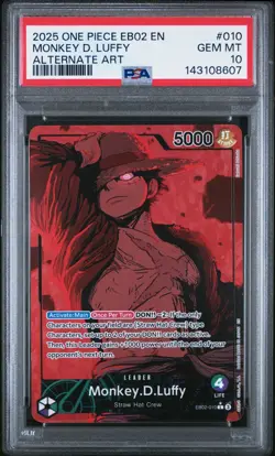 One Piece TCG Monkey.D.Luffy (010) (Alternate Art) EB02-010 English PSA 10 - Image 1