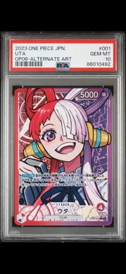 PSA 10 GEM MINT JAPANESE ONE PIECE 2023 UTA OP06-001 ALTERNATE ART - Image 1