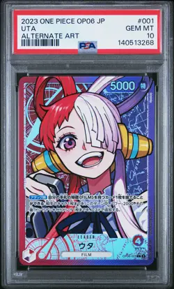 2023 ONE PIECE JPN OP06-WINGS OF THE CAPTAIN ALTERNATE ART #001 UTA PSA 10 - Image 1