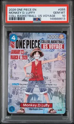 2026 ONE PIECE PROMOS ONE PIECE COLLEGE BK: US VOYAGE MONKEY D. LUFFY PSA 10 - Image 1