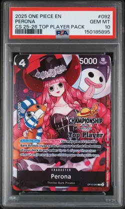 2025 ONE PIECE CHAMP 25-26 TOP PLAYER PACK #092 PERONA PSA 10 - Image 1