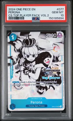 2024 ONE PIECE CHAMP 2024 TOP PLAYER PACK VOL.2 #077 PERONA PSA 10 - Image 1