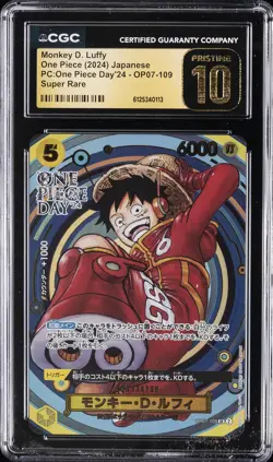 2024 ONE PIECE JPN PC: ONE PIECE DAY'24 OP07-109 MONKEY D. LUFFY CGC 10 PRISTINE - Image 1